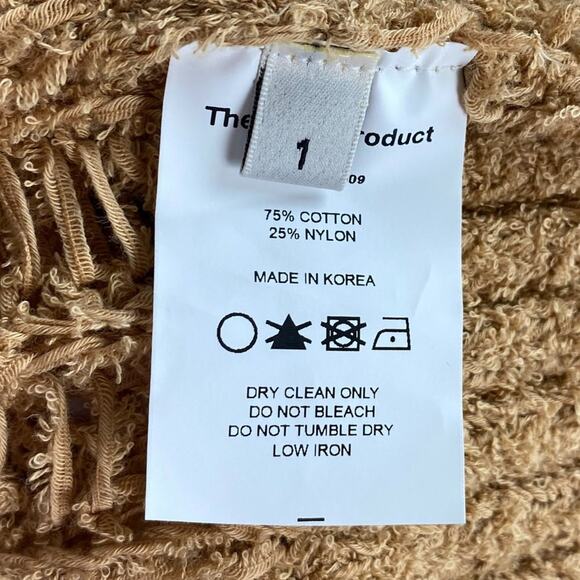 TheOpen Product sz 1 = XS / S Ribbed Knit Cardigan Top Tan - Picture 7 of 7